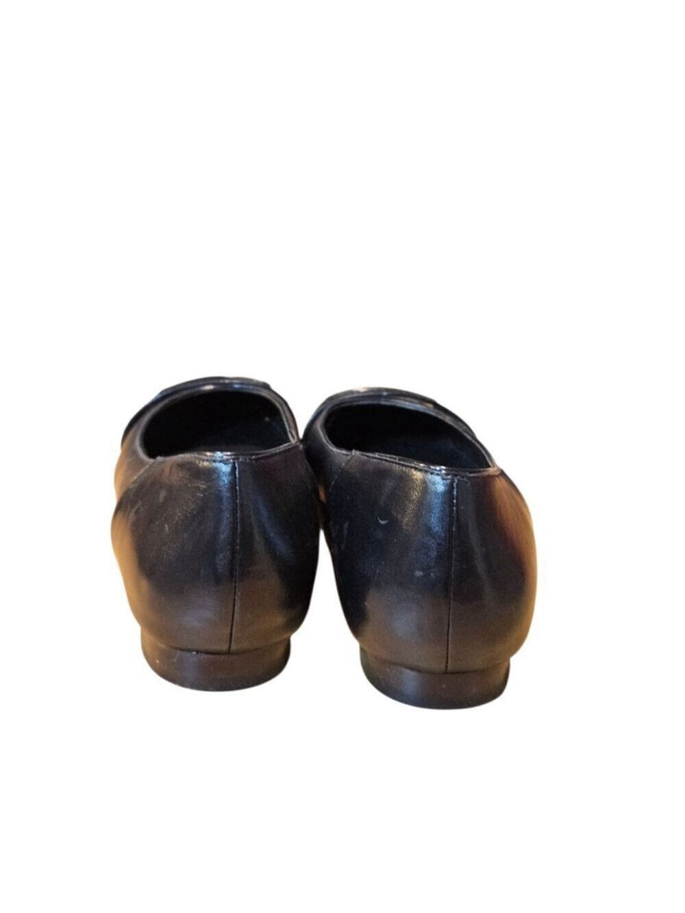 Cole Haan Black Leather Flats with Silver Buckle Size 7.5 - Picture 7 of 16